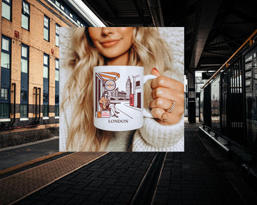 London Ceramic Coffee Mug: Vintage Travel Souvenir