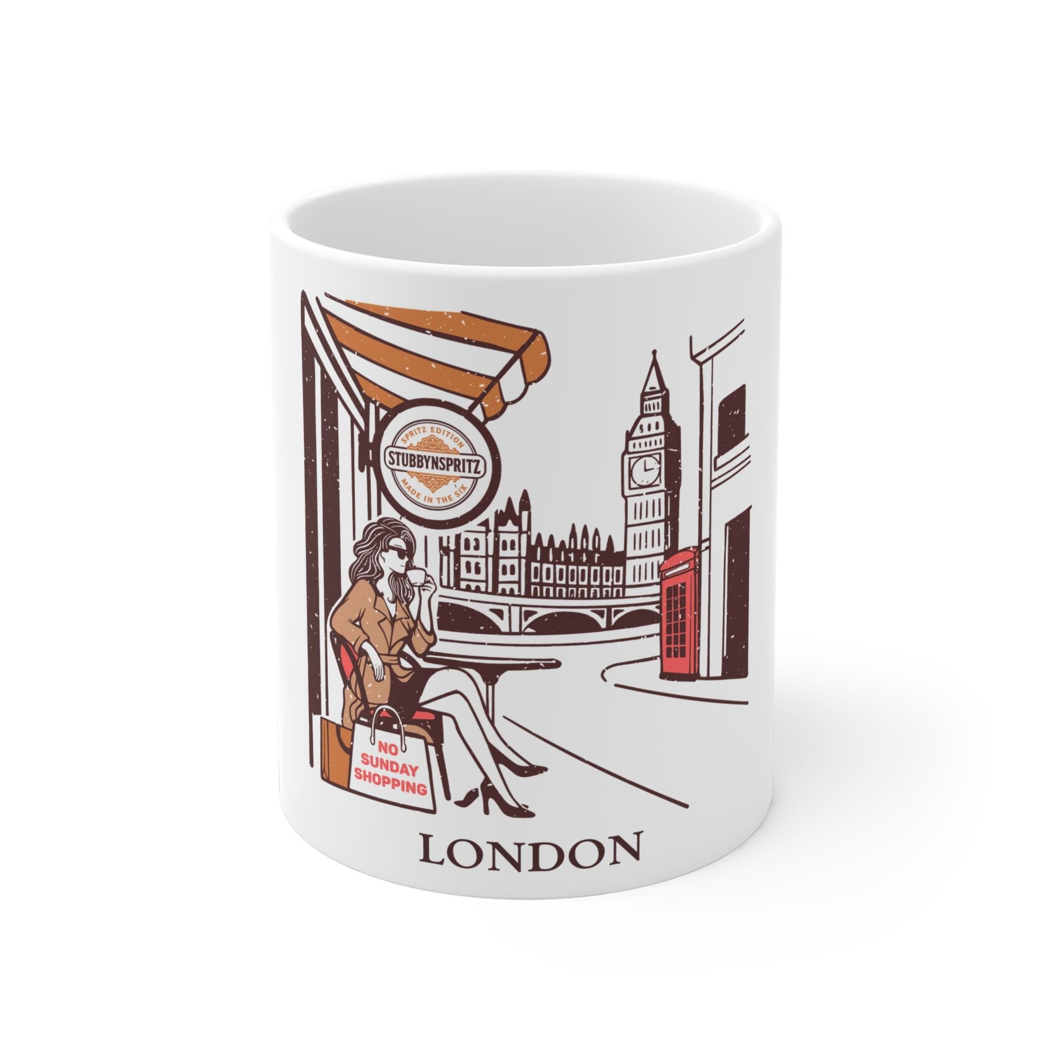 London Ceramic Coffee Mug: Vintage Travel Souvenir