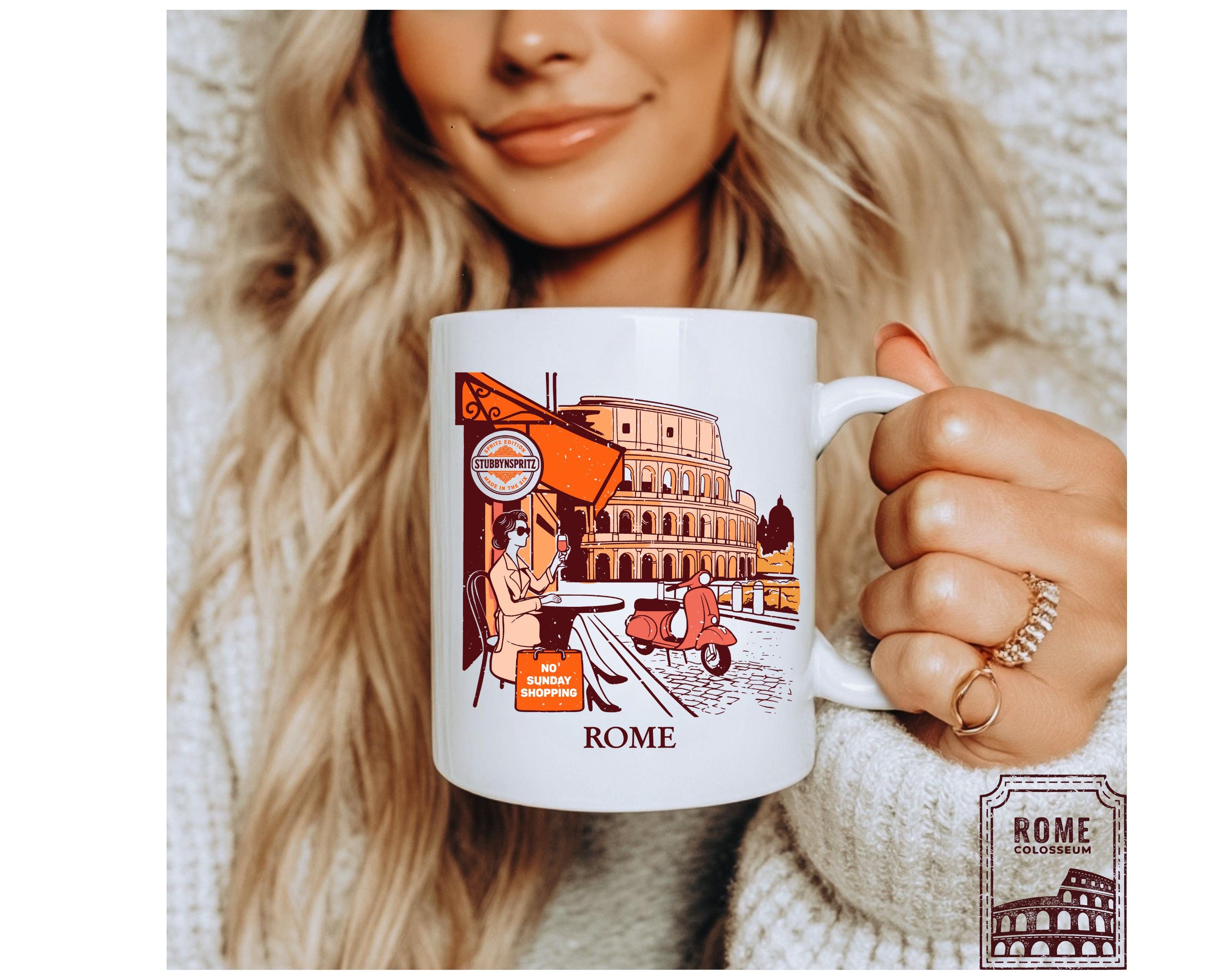 Rome Cafe Ceramic Mug: Italian Travel Souvenir