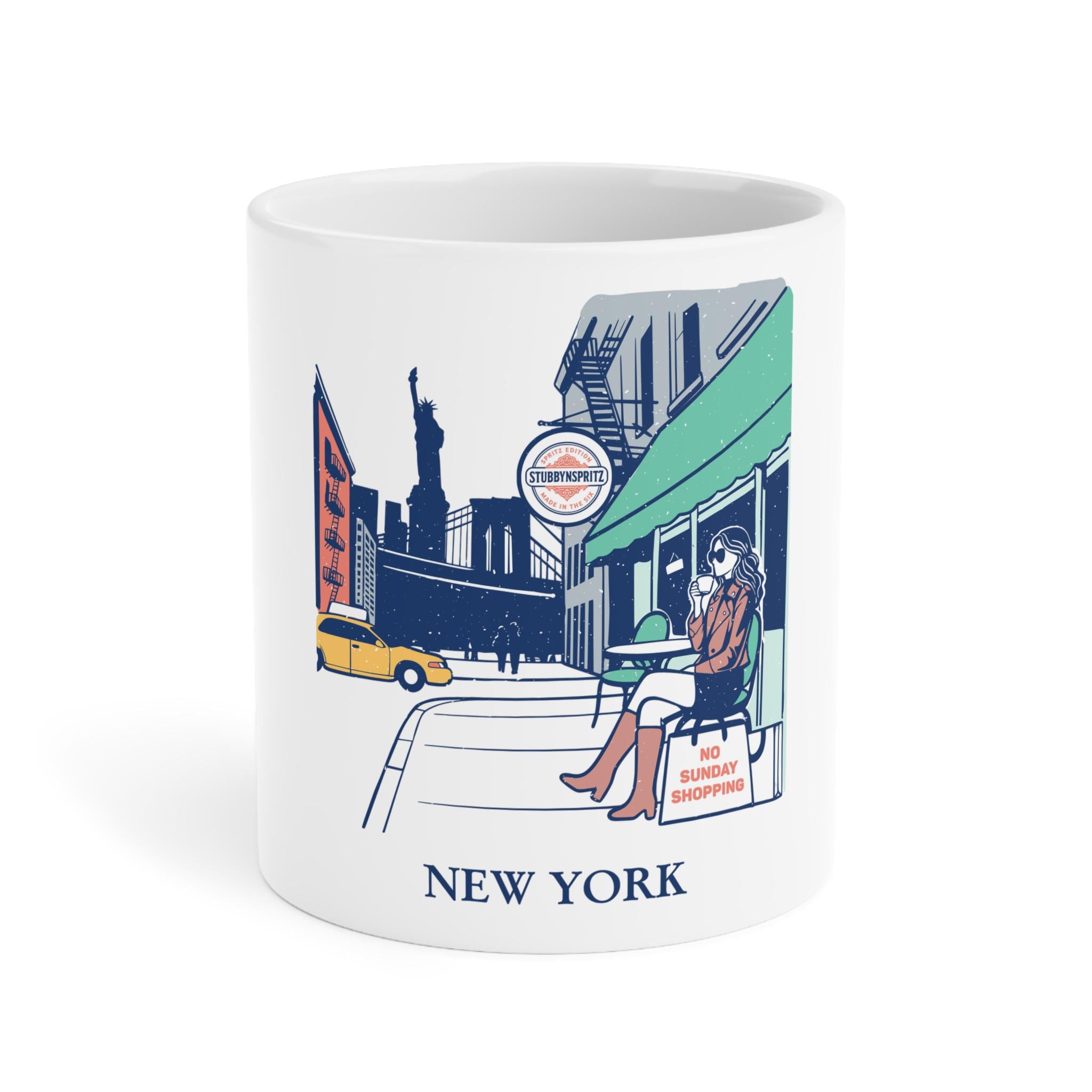 NYC Cafe Ceramic Mug: New York City Souvenir Gift