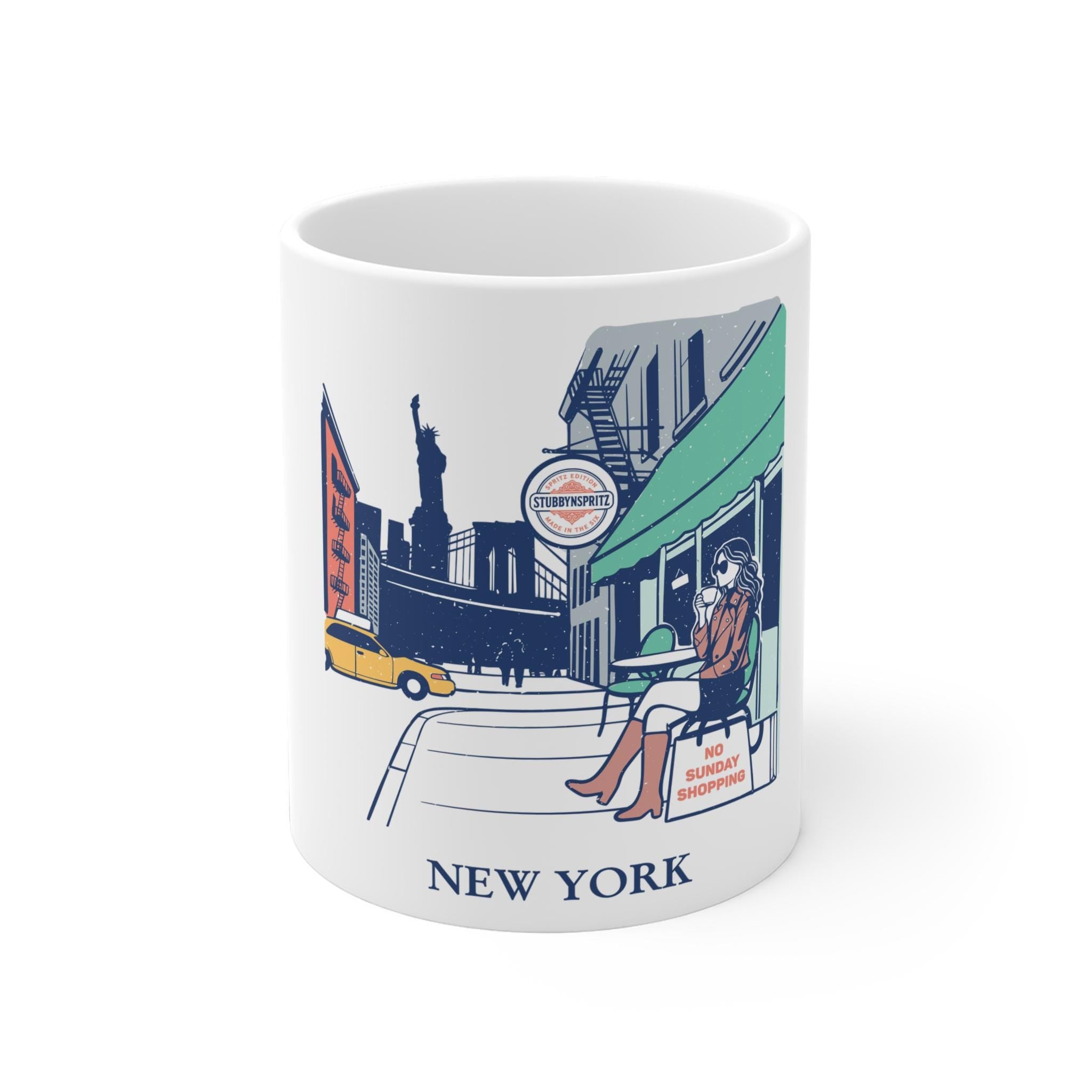 NYC Cafe Ceramic Mug: New York City Souvenir Gift