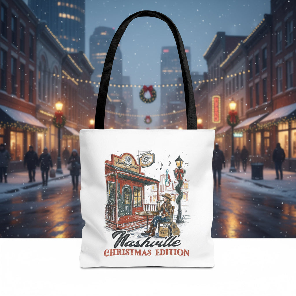 Nashville Christmas Edition Tote Bag: Country Music Lover Gift