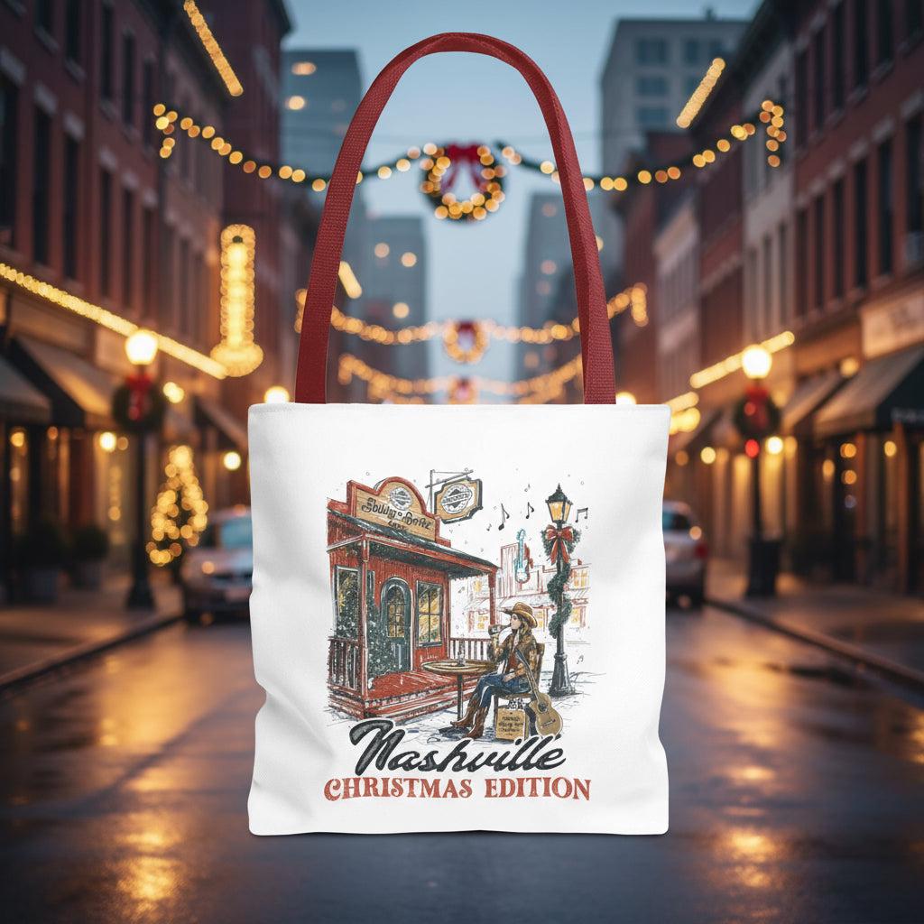 Nashville Christmas Edition Tote Bag: Country Music Lover Gift