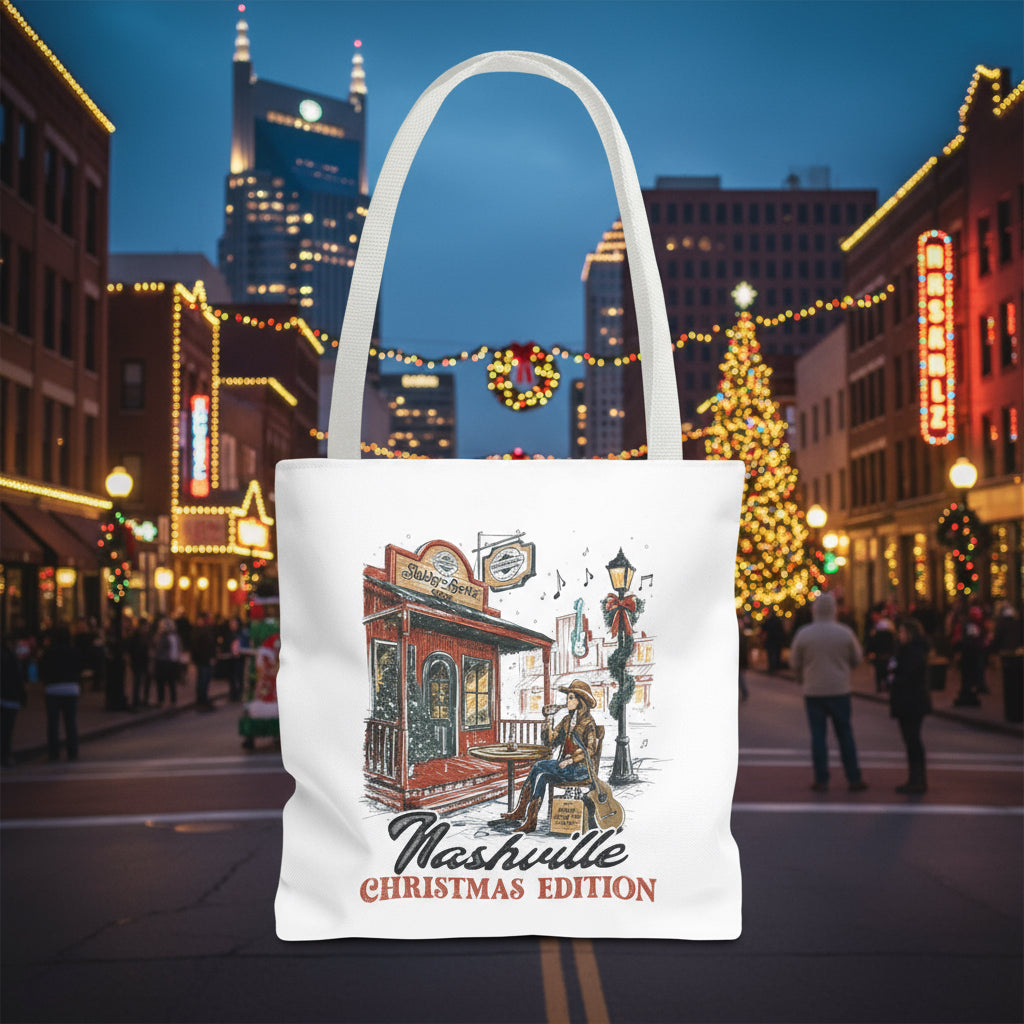 Nashville Christmas Edition Tote Bag: Country Music Lover Gift