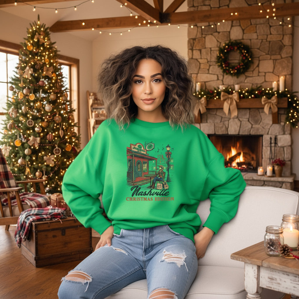 Nashville Christmas Cafe Sweatshirt: Country Music Crewneck