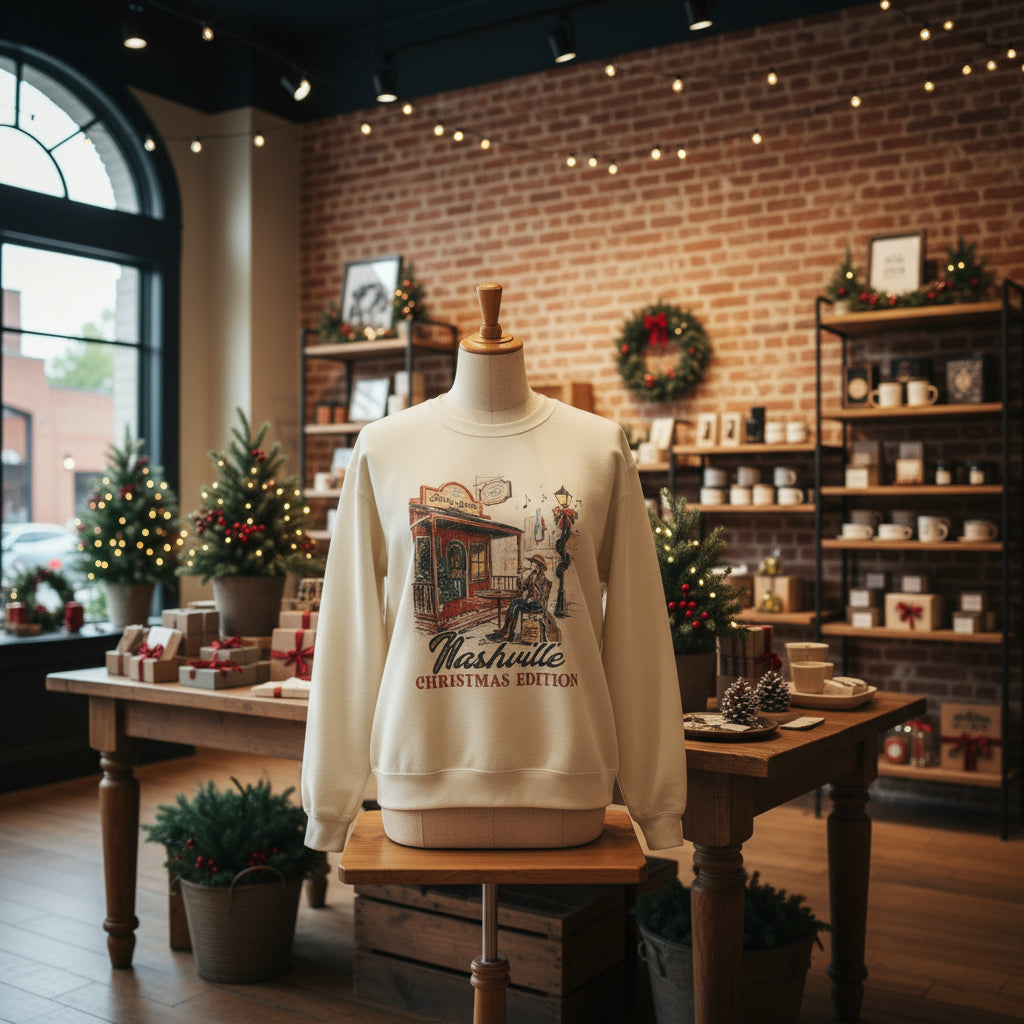 Nashville Christmas Cafe Sweatshirt: Country Music Crewneck