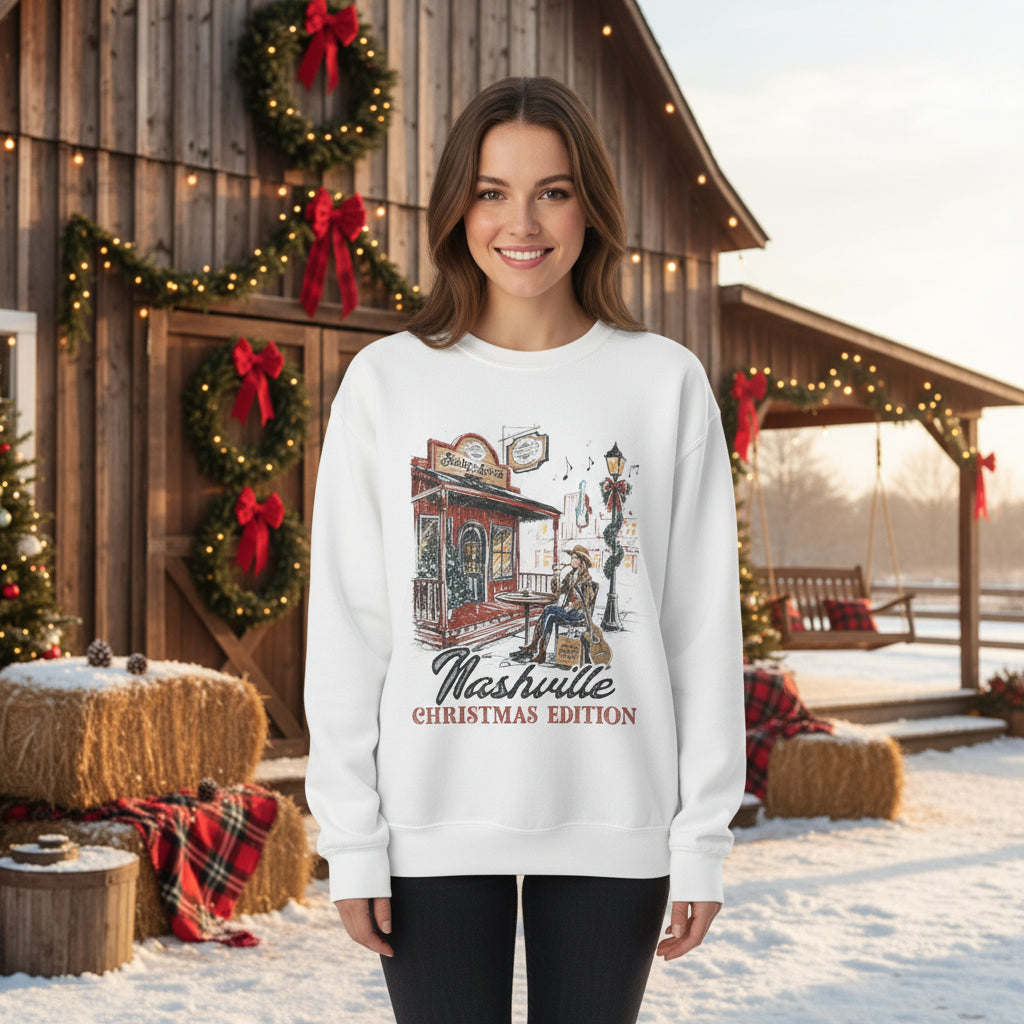 Nashville Christmas Cafe Sweatshirt: Country Music Crewneck