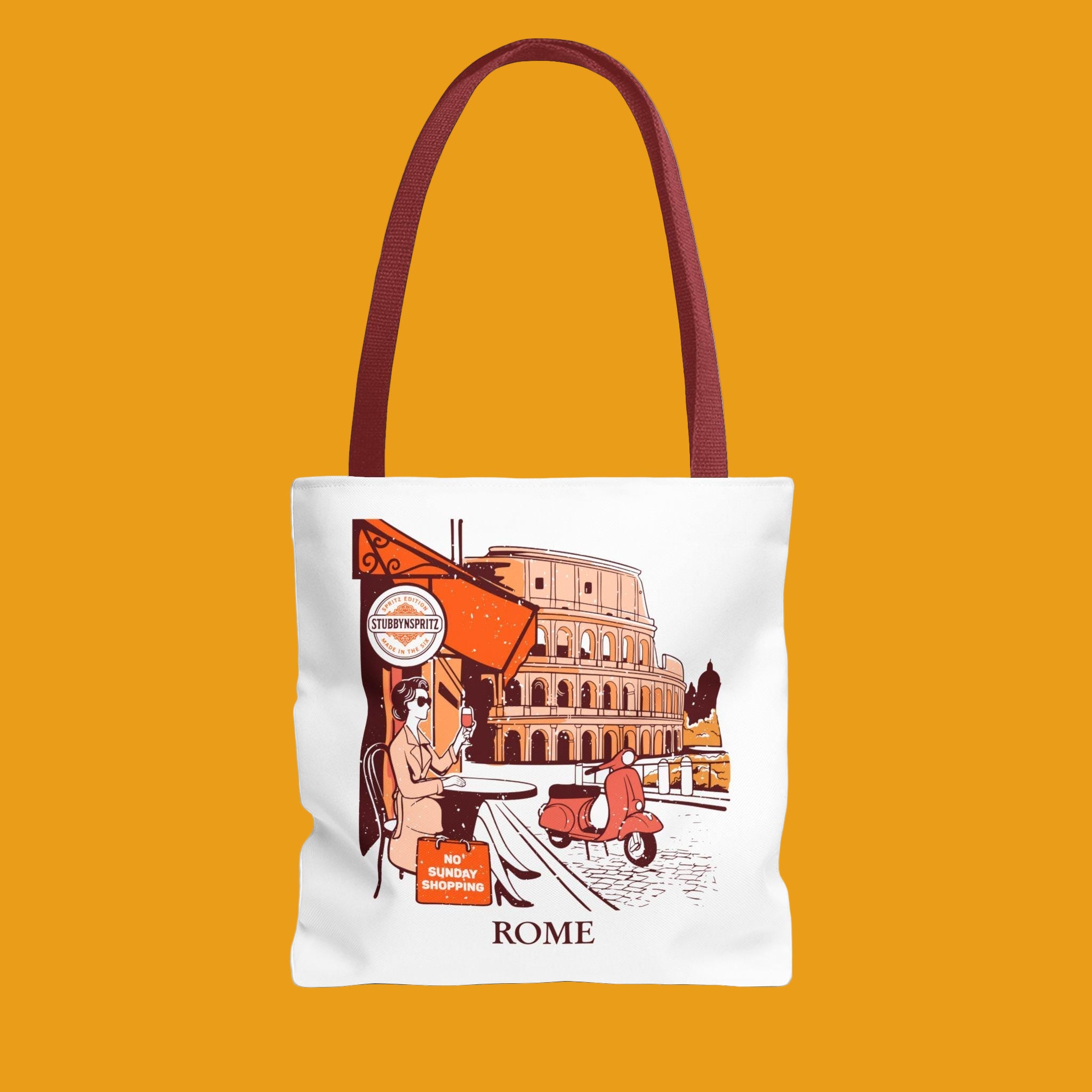 Rome Travel Tote Bag: Italian Cafe Scene