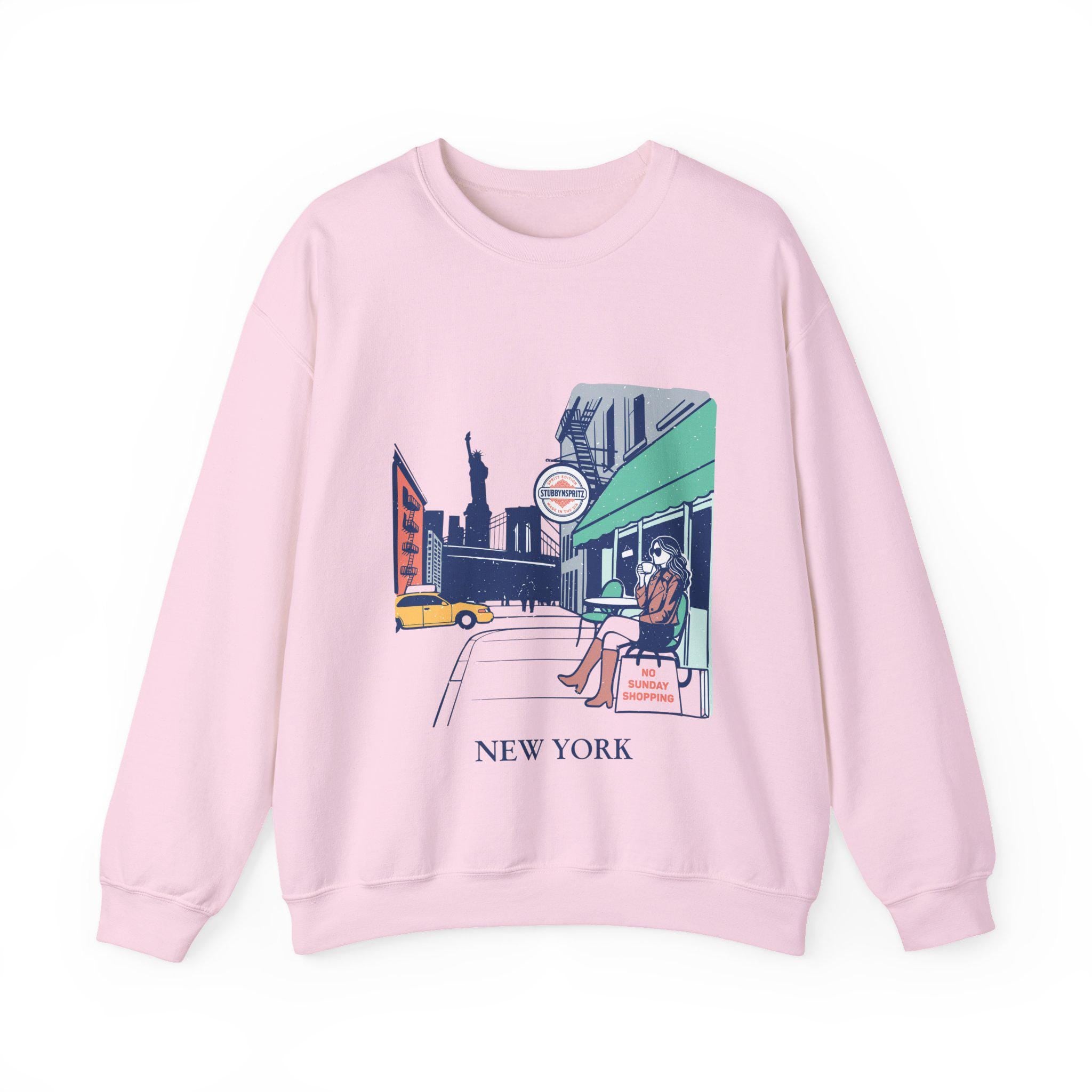 NYC Café Sweatshirt: Unisex New York Graphic Crewneck