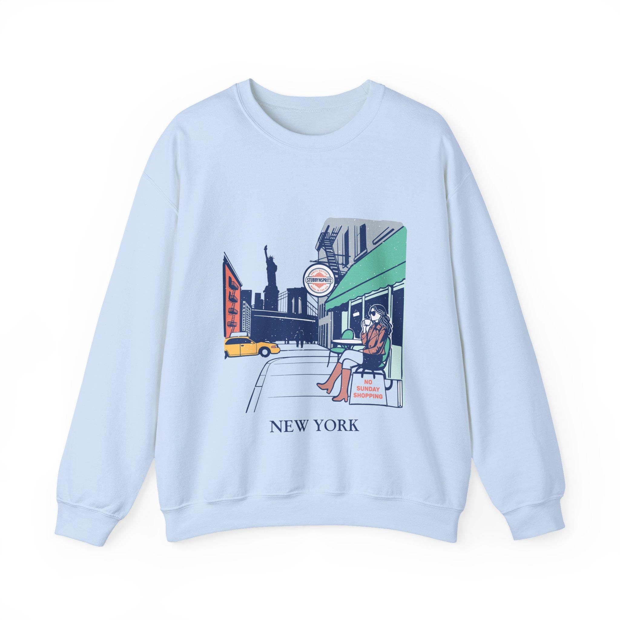 NYC Café Sweatshirt: Unisex New York Graphic Crewneck
