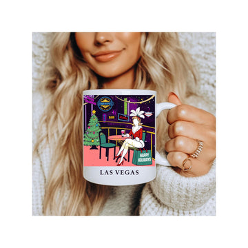 Festive Las Vegas Christmas Mug: Holiday Coffee Cup