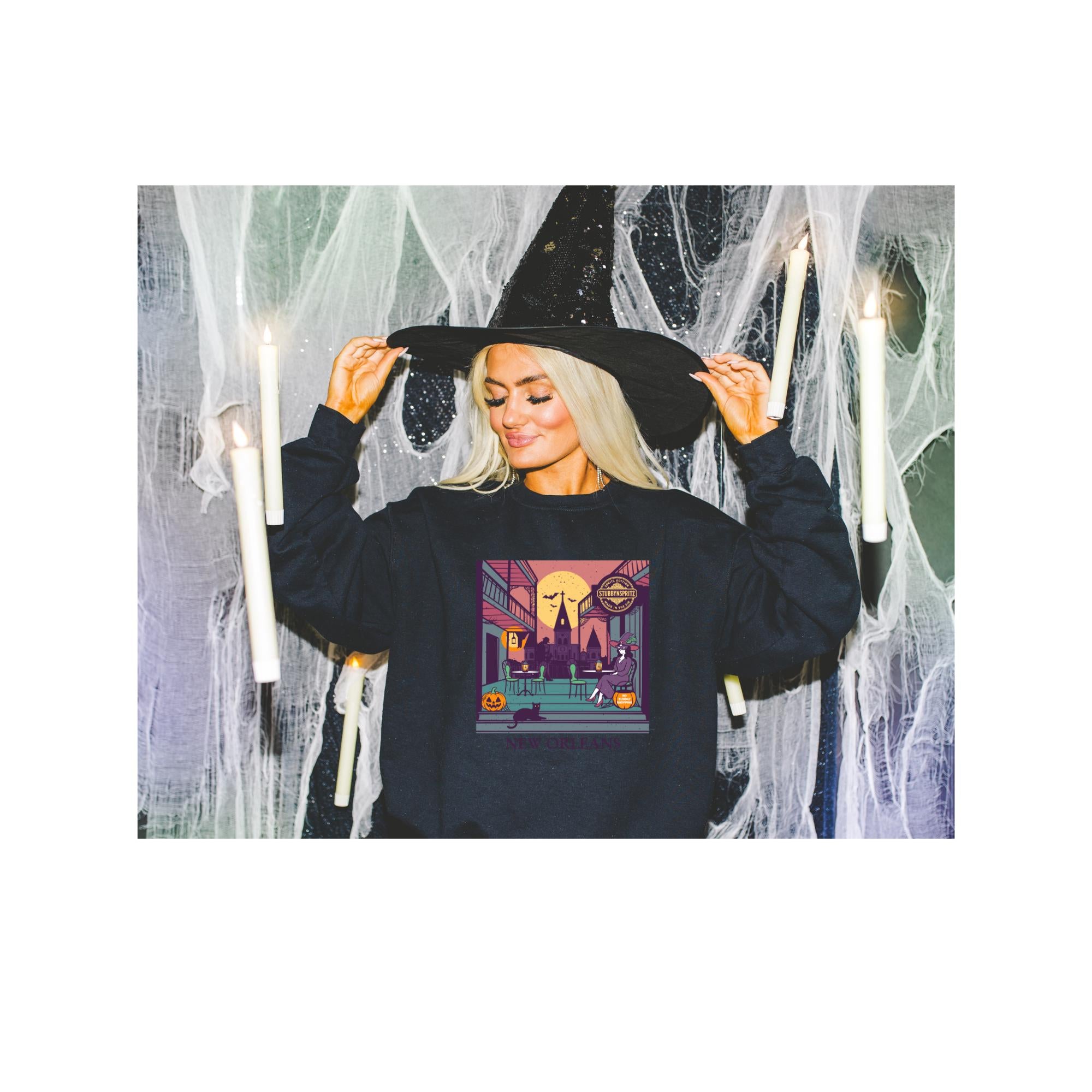 New Orleans Halloween Sweatshirt: Spooky NOLA Ghost Parade Crewneck