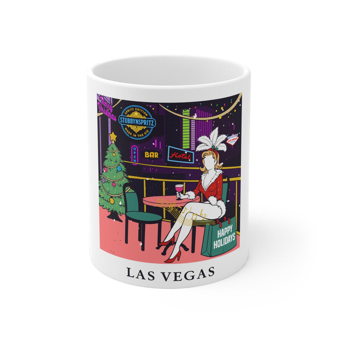 Festive Las Vegas Christmas Mug: Holiday Coffee Cup