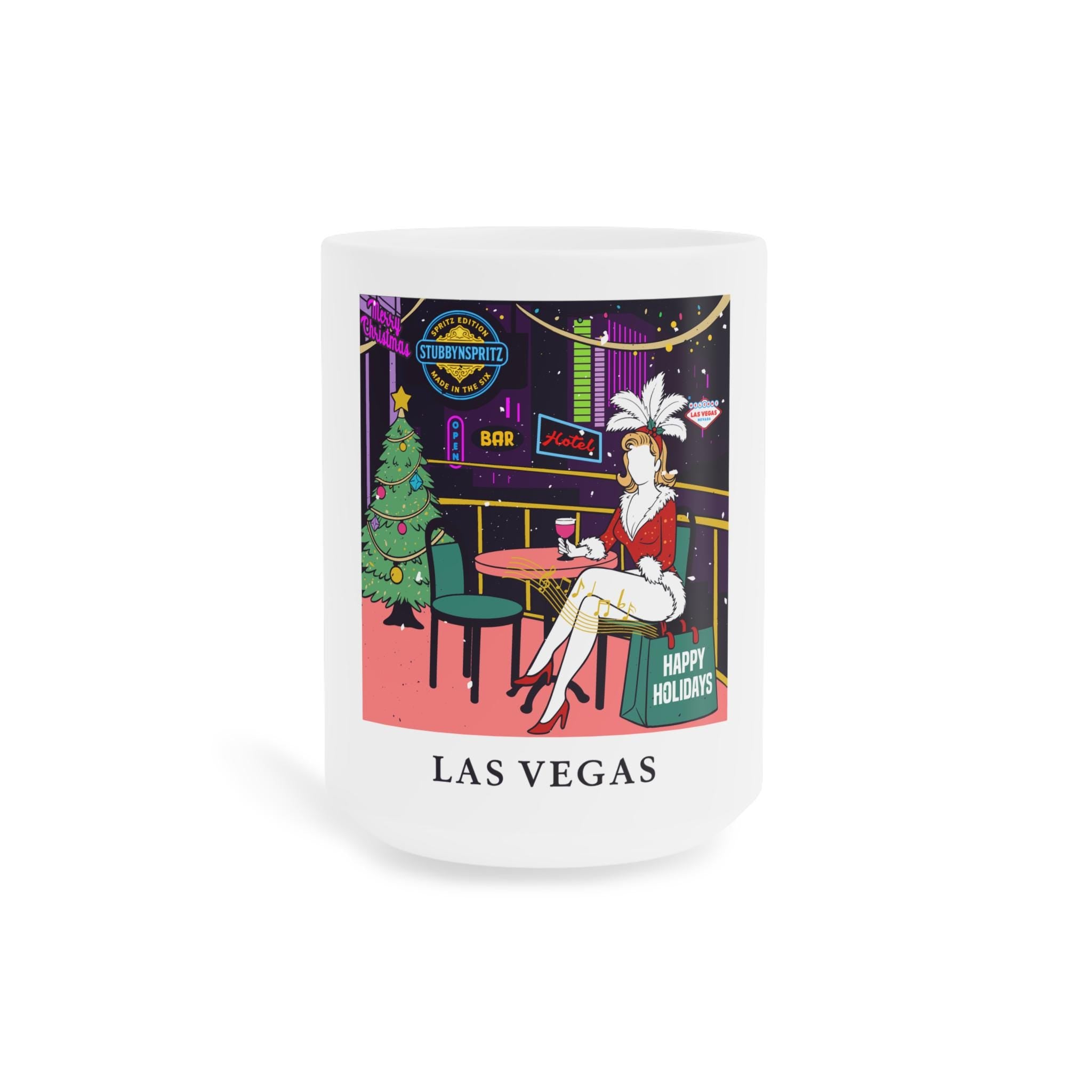 Festive Las Vegas Christmas Mug: Holiday Coffee Cup
