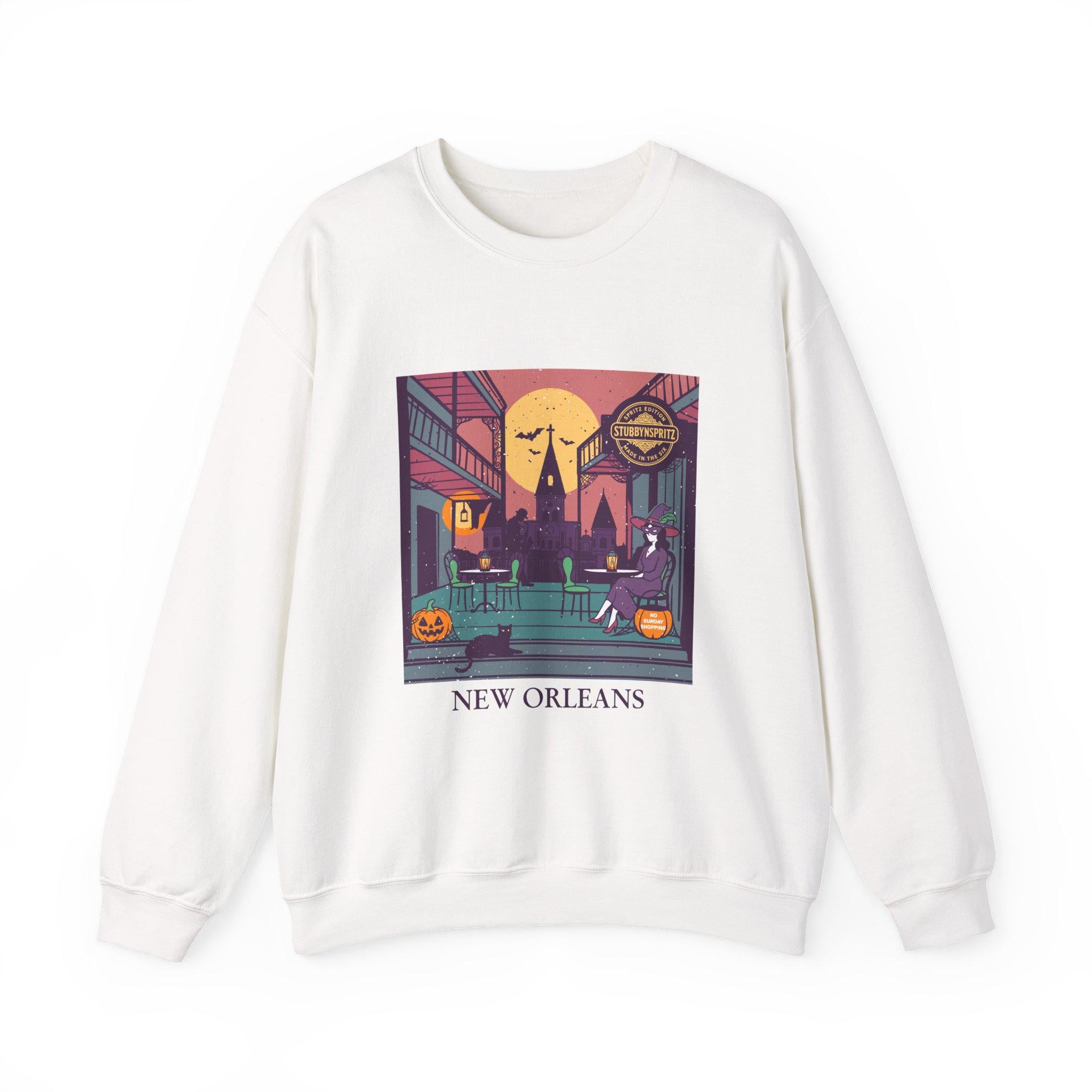 New Orleans Halloween Sweatshirt: Spooky NOLA Ghost Parade Crewneck