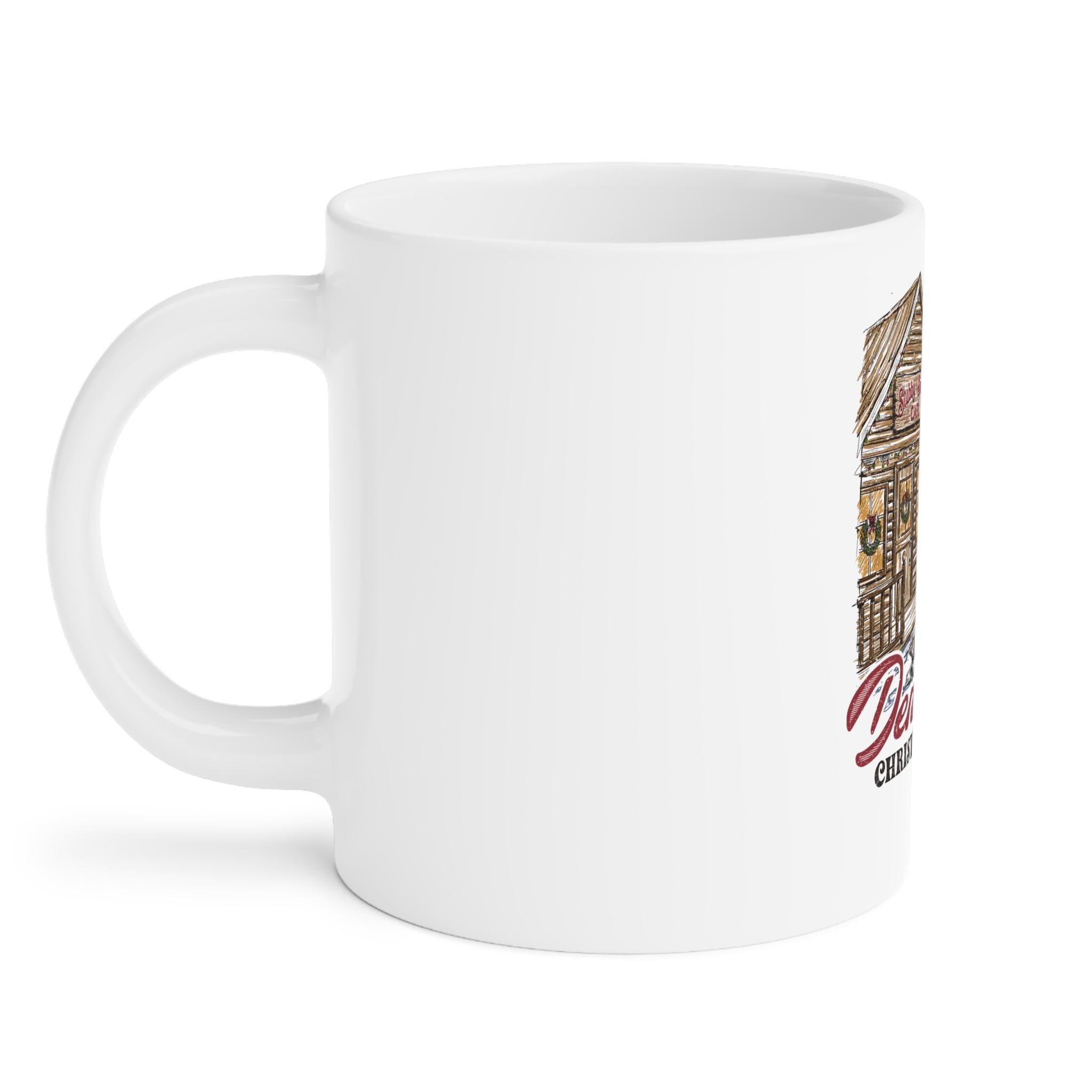 Denver Christmas Cafe Mug: Retro Ski Design Travel Mug