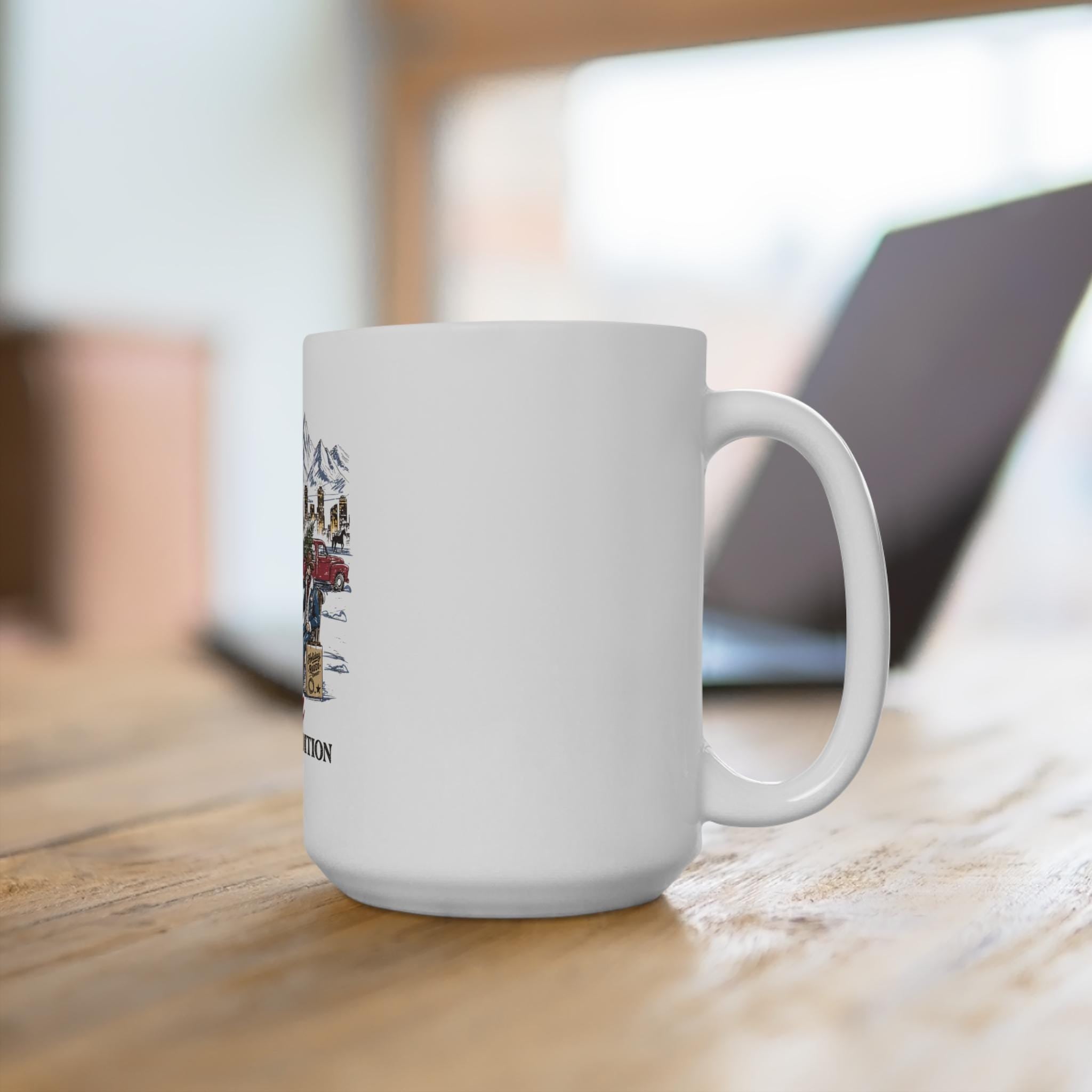 Denver Christmas Cafe Mug: Retro Ski Design Travel Mug