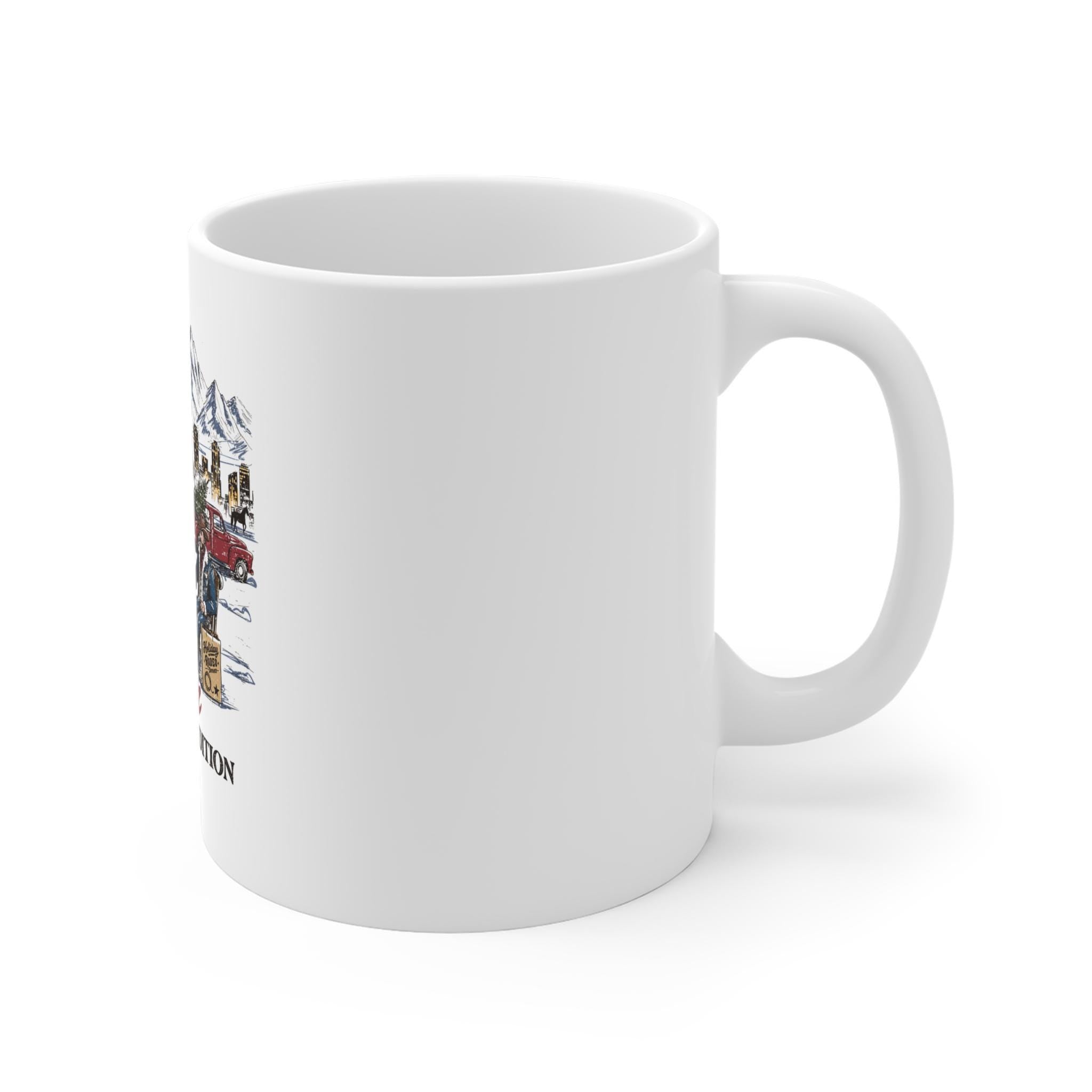 Denver Christmas Cafe Mug: Retro Ski Design Travel Mug