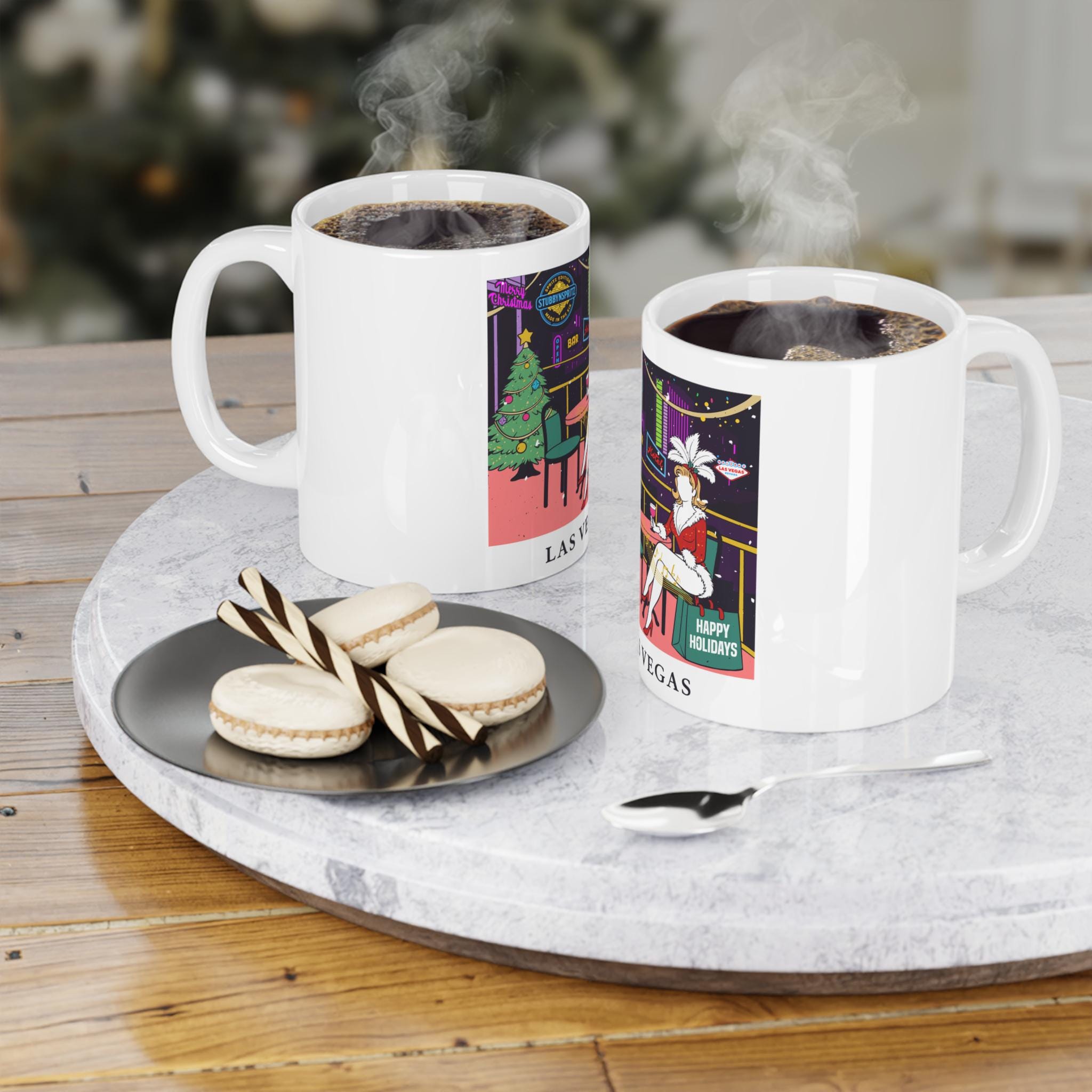 Festive Las Vegas Christmas Mug: Holiday Coffee Cup