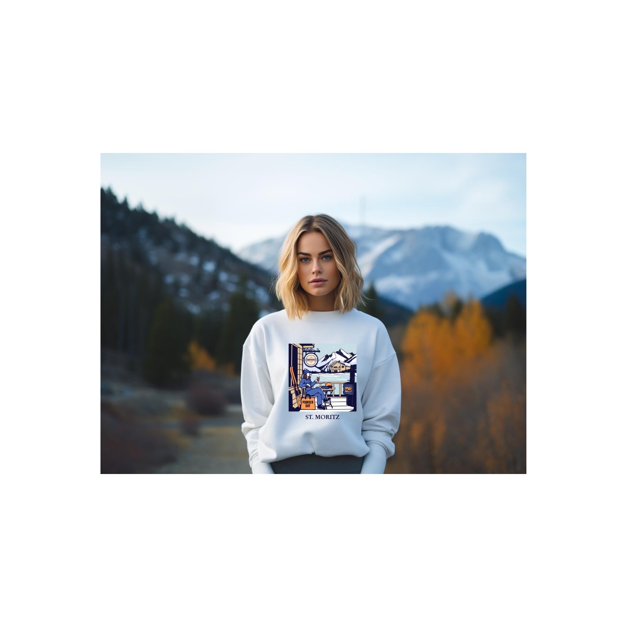 Vintage St Moritz Ski Sweatshirt: Retro Winter Crewneck