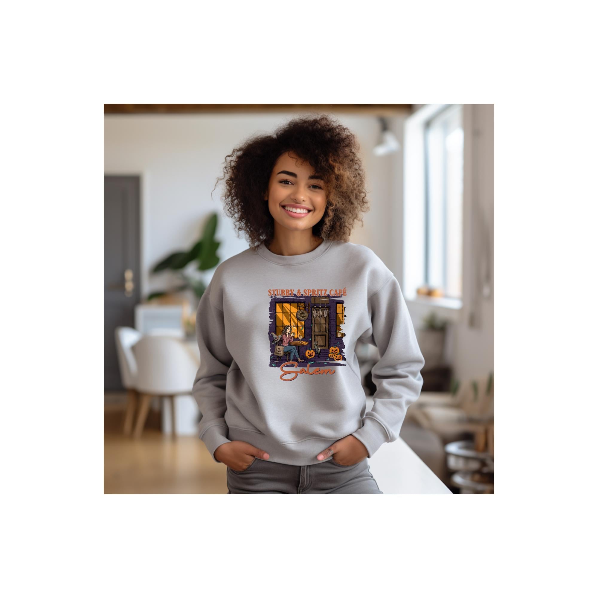 Salem Cafe Vibes Halloween Sweatshirt - Cozy Autumn Pullover