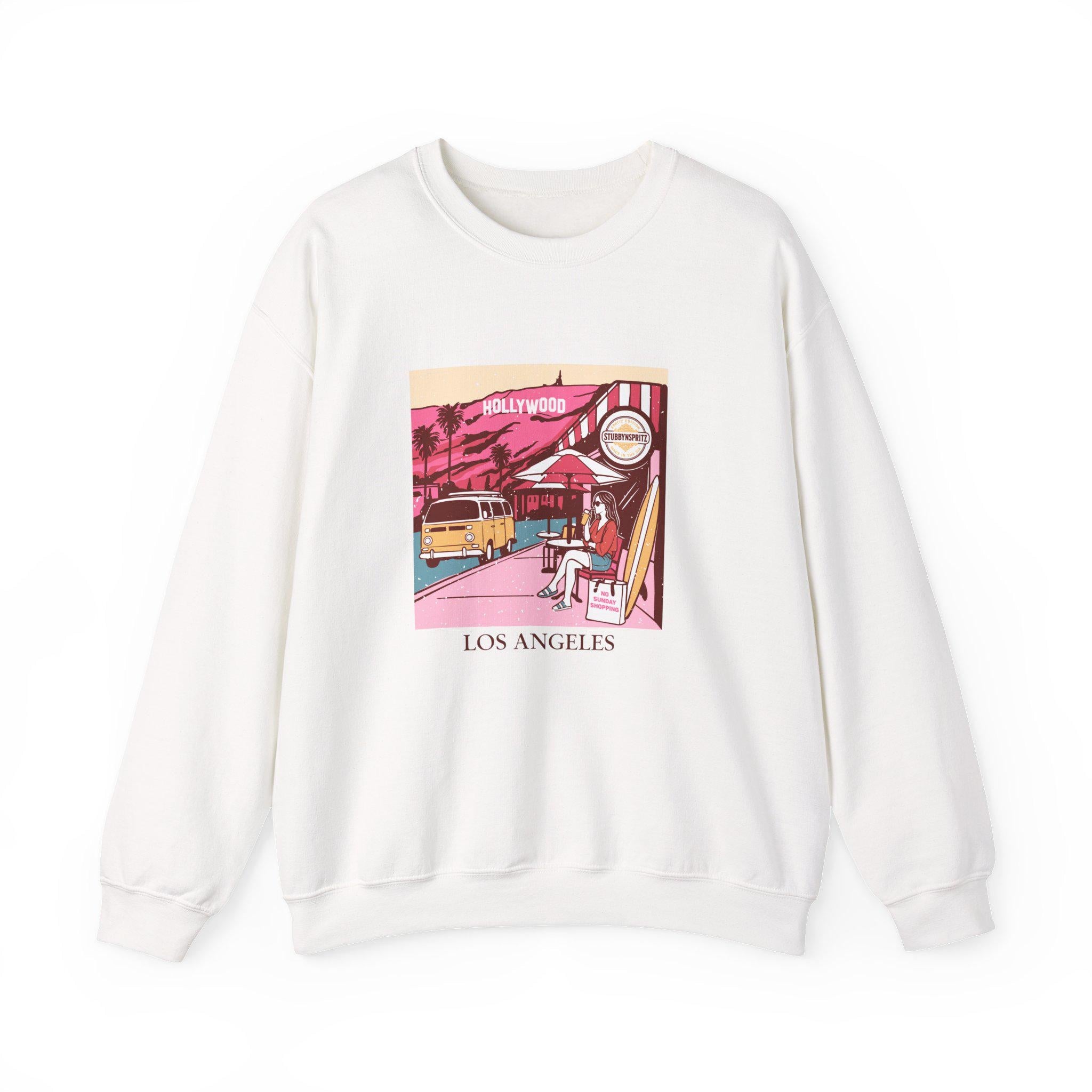 Los Angeles Cafe Sweatshirt: Vintage Unisex Crewneck