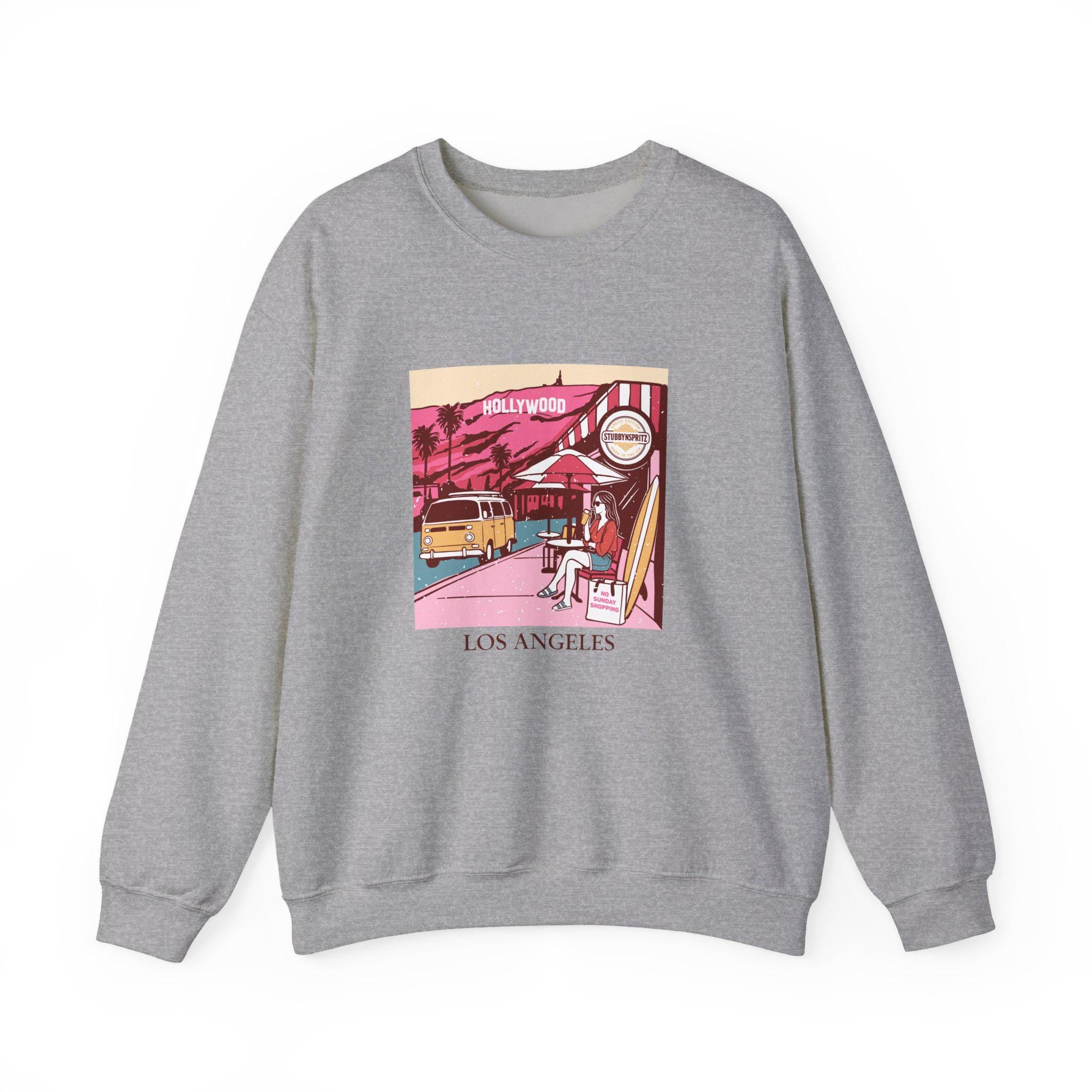 Los Angeles Cafe Sweatshirt: Vintage Unisex Crewneck