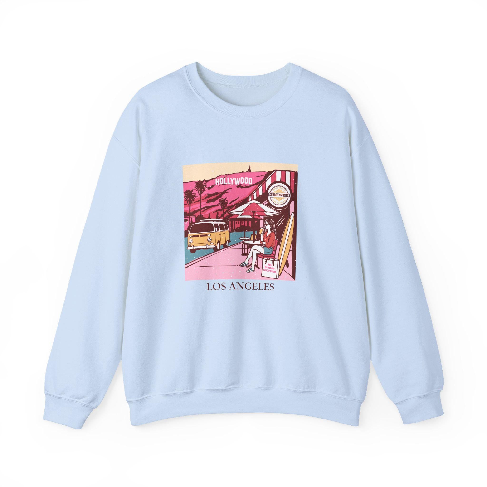Los Angeles Cafe Sweatshirt: Vintage Unisex Crewneck