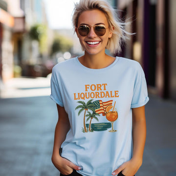 Fort Liquordale Island Vibes T-Shirt: Tropical Beachwear Tee