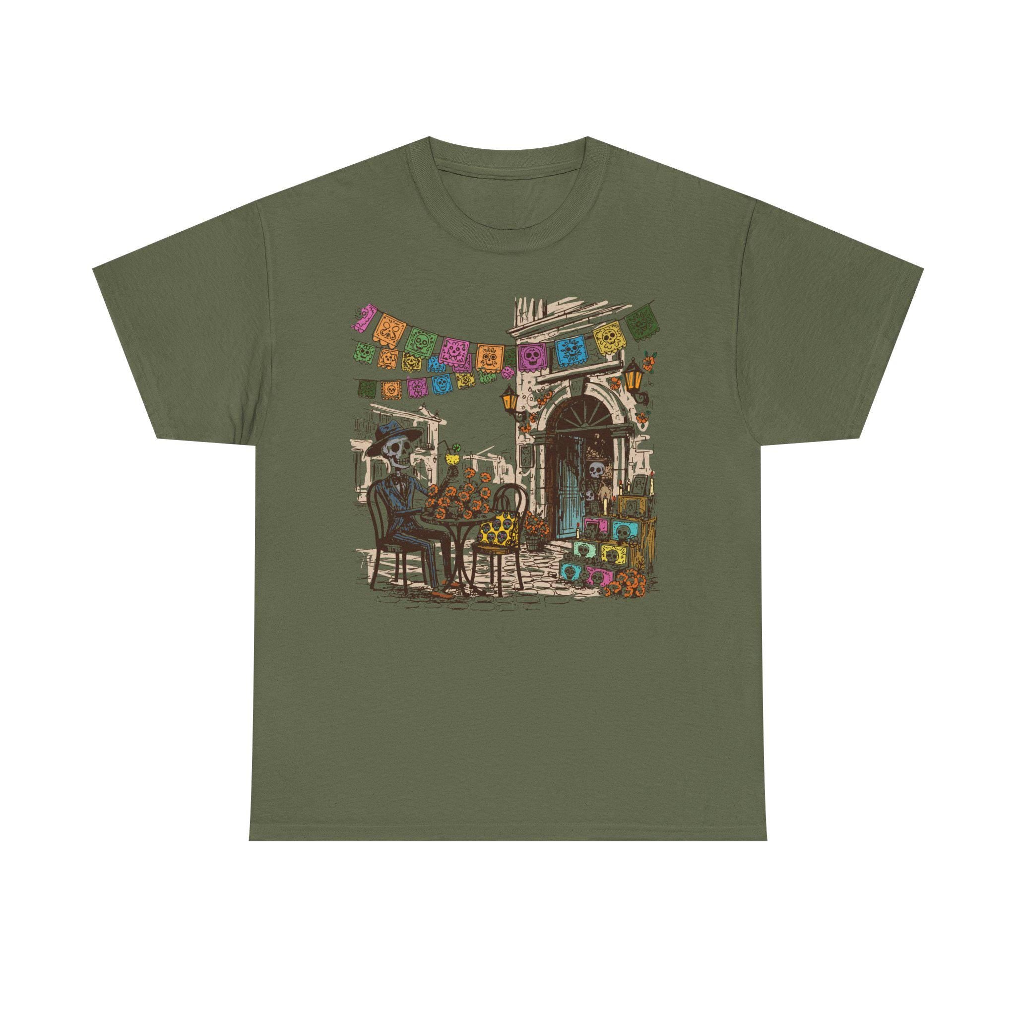 Artistic Cafe Gathering T-Shirt: Coffee Lover Unisex Tee