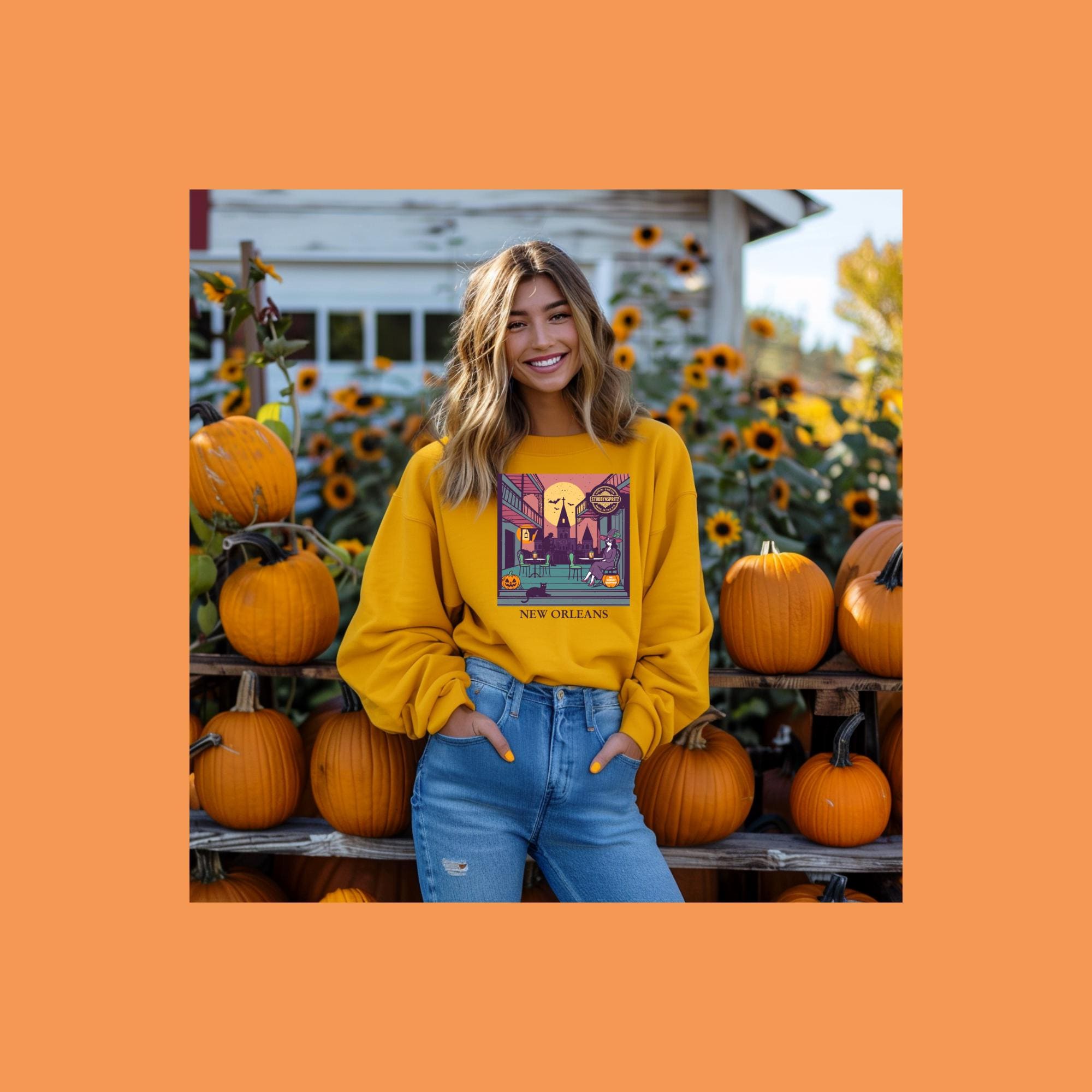 New Orleans Halloween Sweatshirt: Spooky NOLA Ghost Parade Crewneck