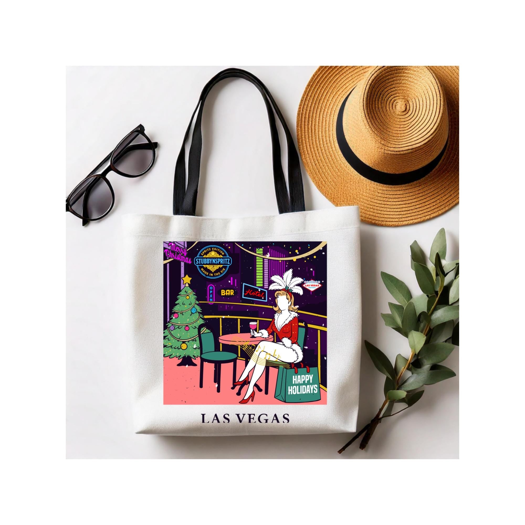 Las Vegas Showgirl Tote Bag: Polyester Holiday Party Gift