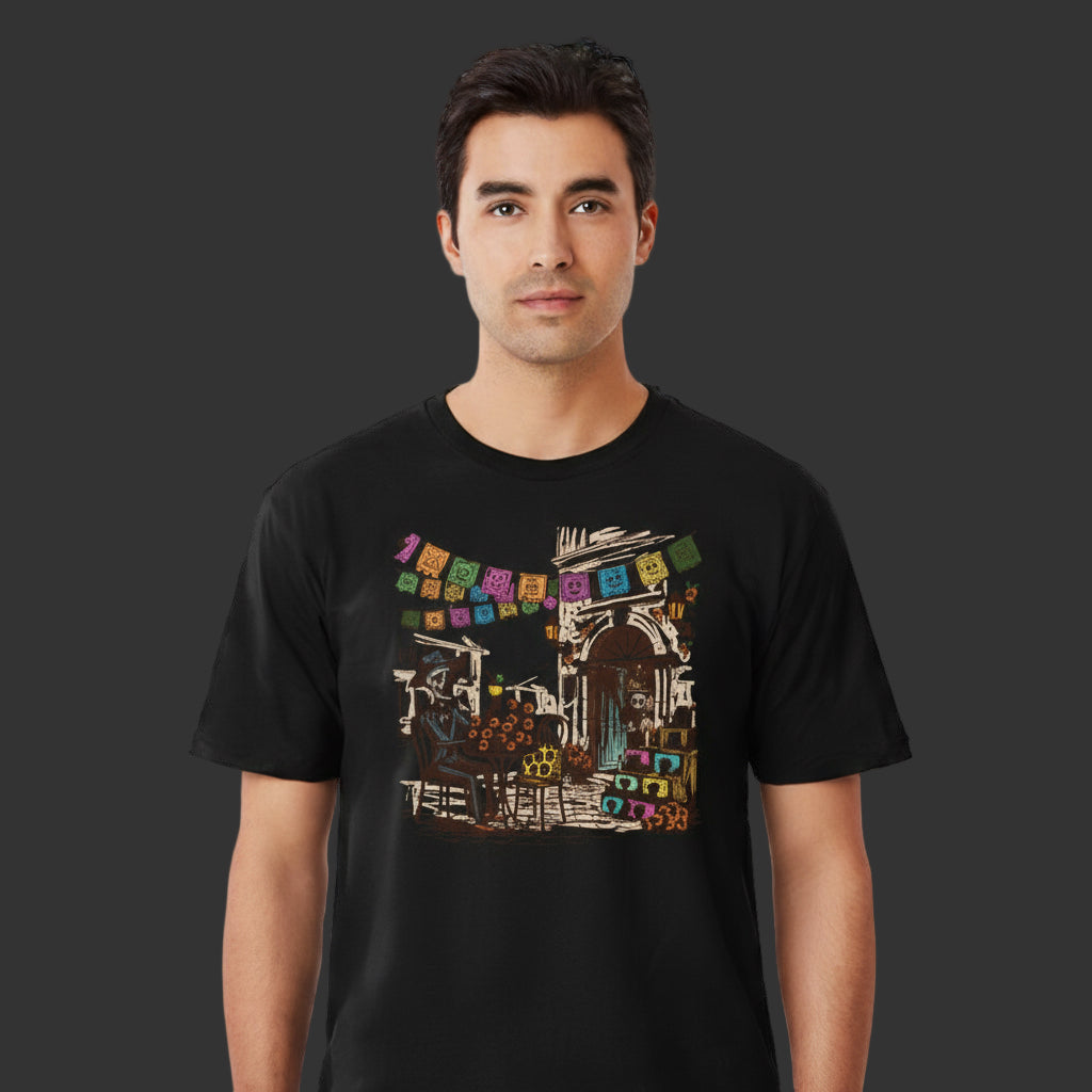 Artistic Cafe Gathering T-Shirt: Coffee Lover Unisex Tee