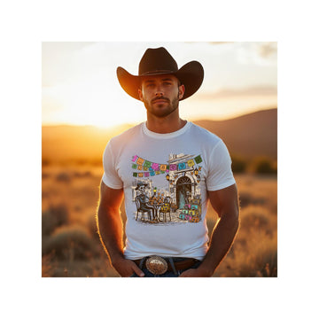 Artistic Cafe Gathering T-Shirt: Coffee Lover Unisex Tee