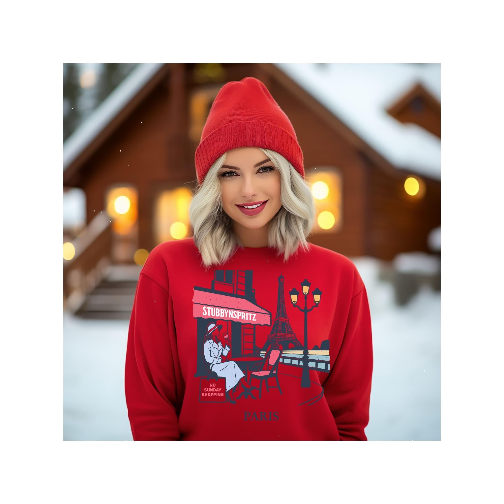 Paris Cafe Sweatshirt: Eiffel Tower Graphic Pullover, French Style