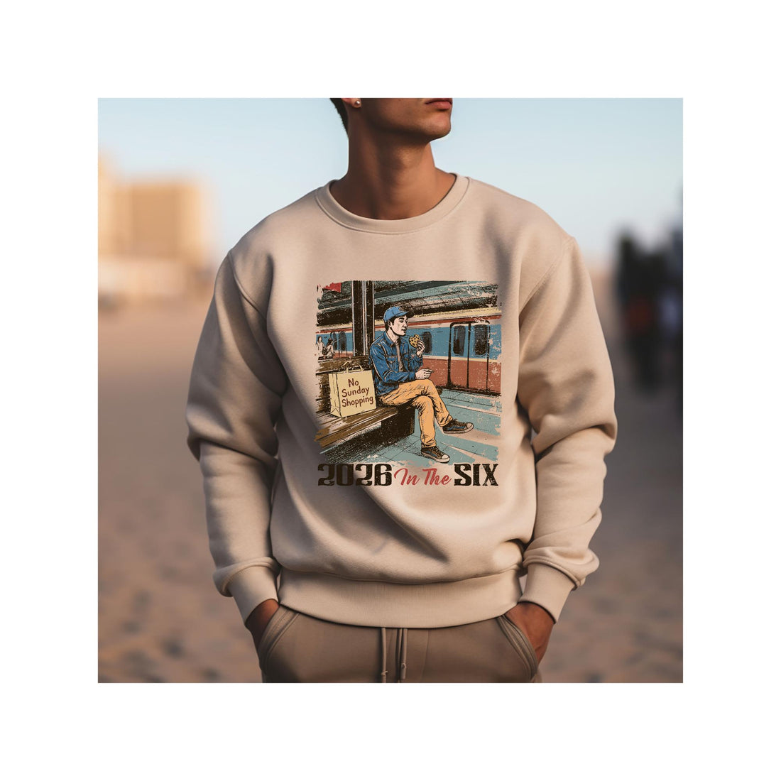 Toronto 2026 Vintage Subway Crewneck Sweatshirt- New Year Celebration Gift, Unisex Relaxation Pullover, No Sunday Shopping Apparel, Six