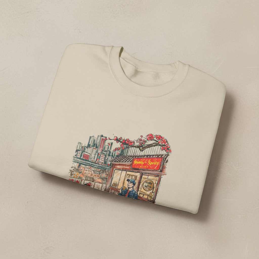 City Japan Style Cafe Retro Sweatshirt