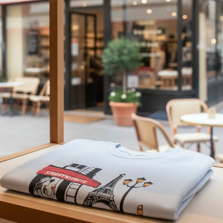 Paris Cafe Collection French Terry Sweatshirt With Exclusive Eiffel Tower Graphic