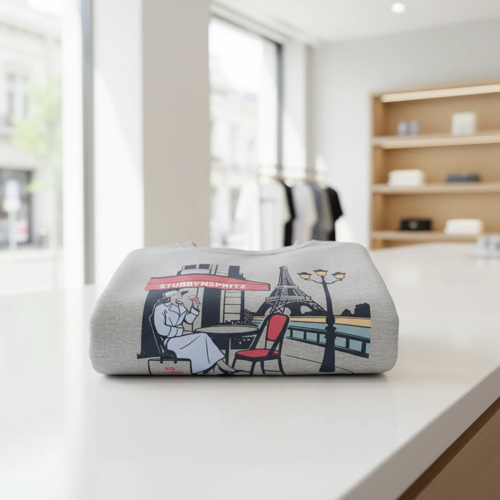 Paris Cafe Collection French Terry Sweatshirt With Exclusive Eiffel Tower Graphic