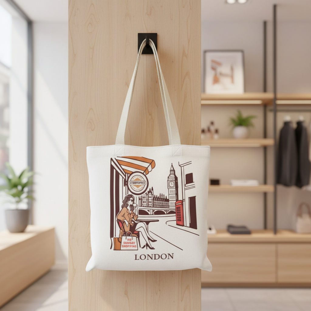 London Retro Tote Bag Premium Polyester Limited Edition