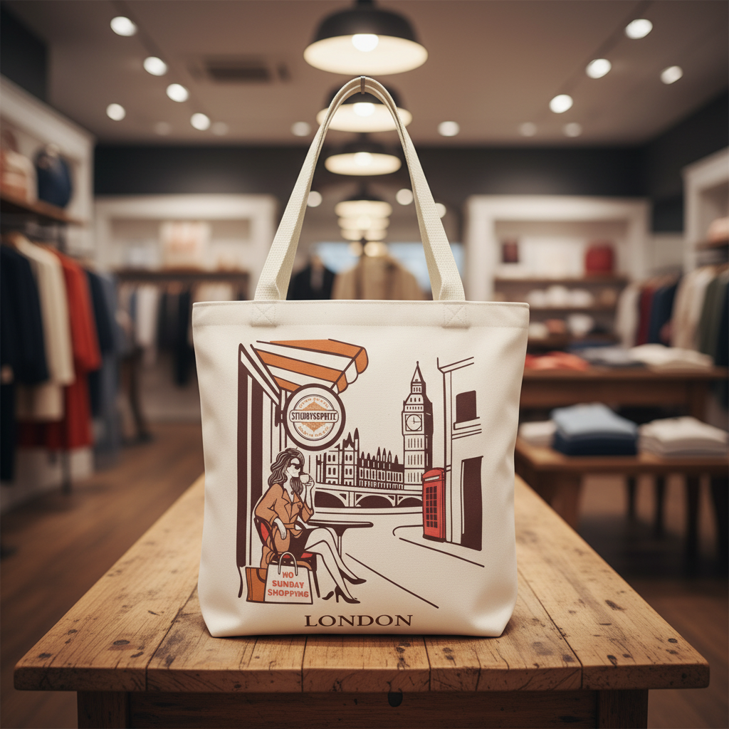 London Retro Tote Bag Premium Polyester Limited Edition