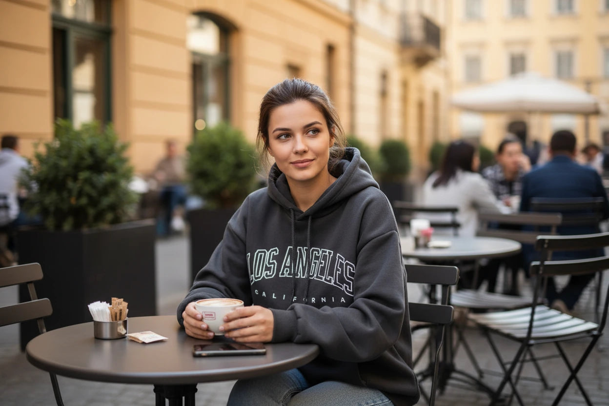 Los Angeles California Letter Print Womens Hoodie Pullover
