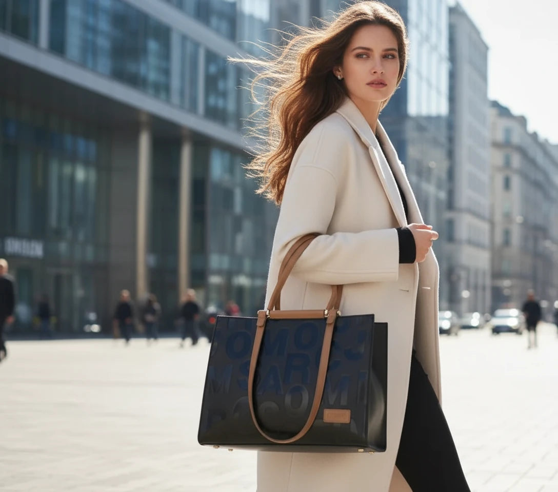 Large Capacity Women's Tote Bag with Letter Design