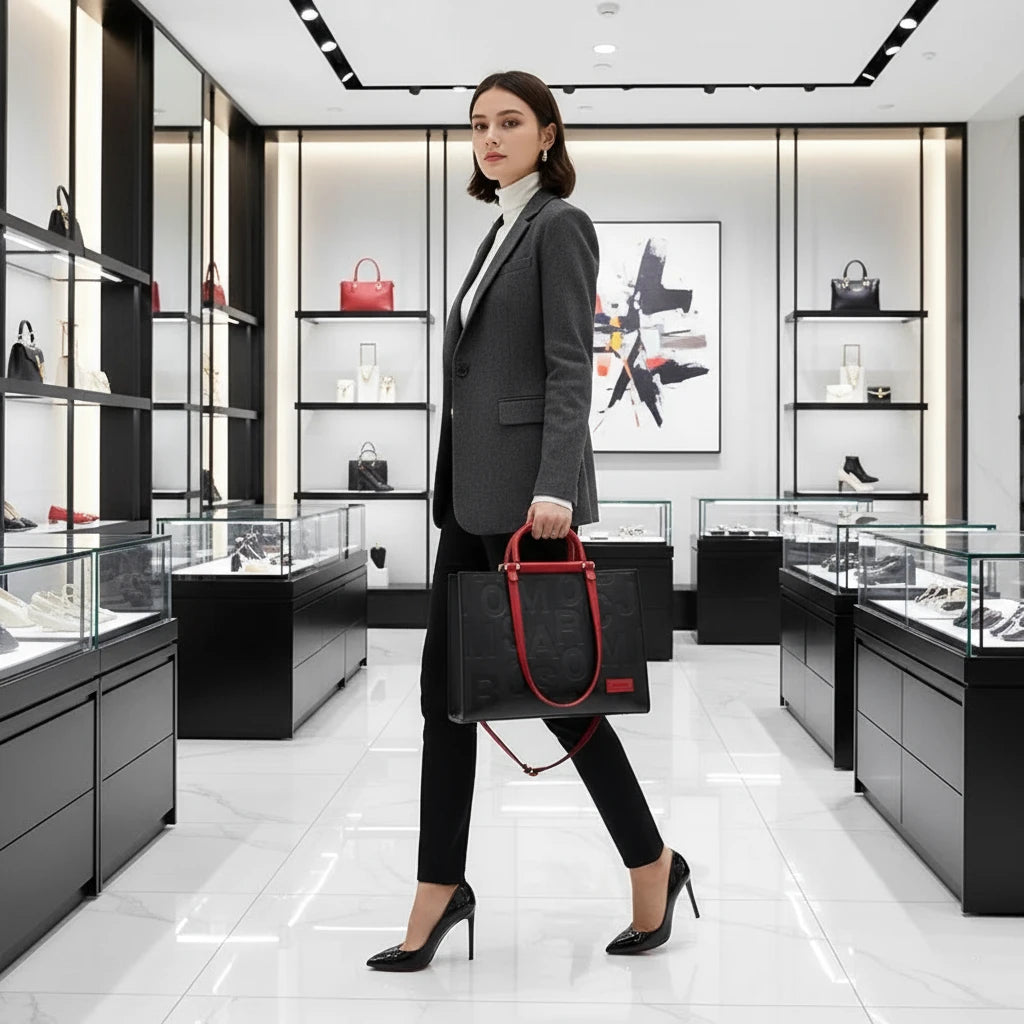 Large Capacity Women's Tote Bag with Letter Design