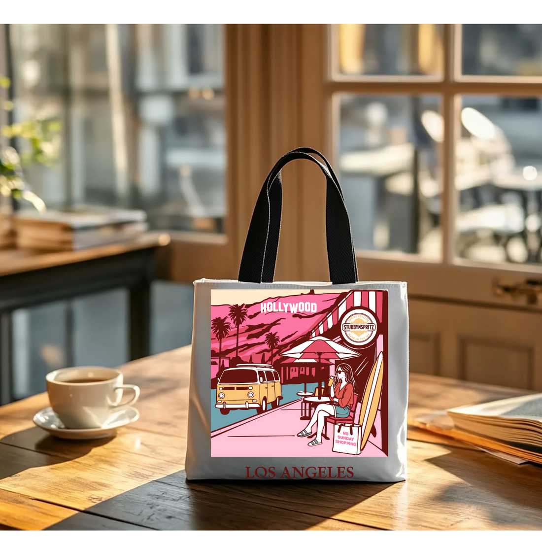 Los Angeles Hollywood Graphic Tote Bag Canvas Collection Limited Edition Premium Urban Craft
