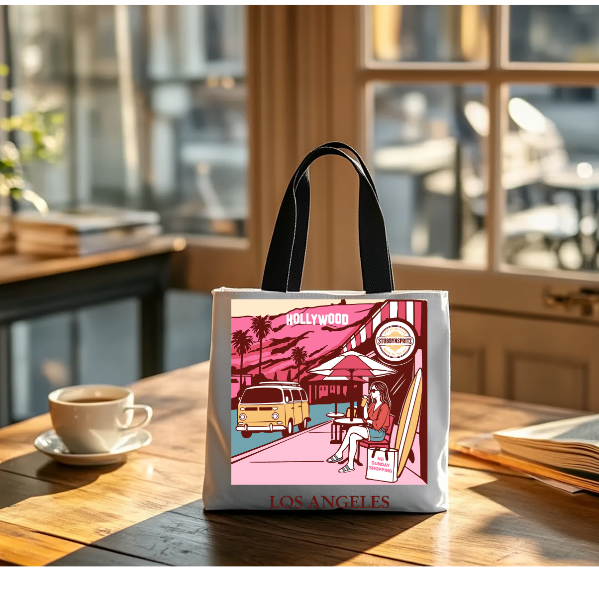 Los Angeles Hollywood Graphic Tote Bag Canvas Collection Limited Edition Premium Urban Craft