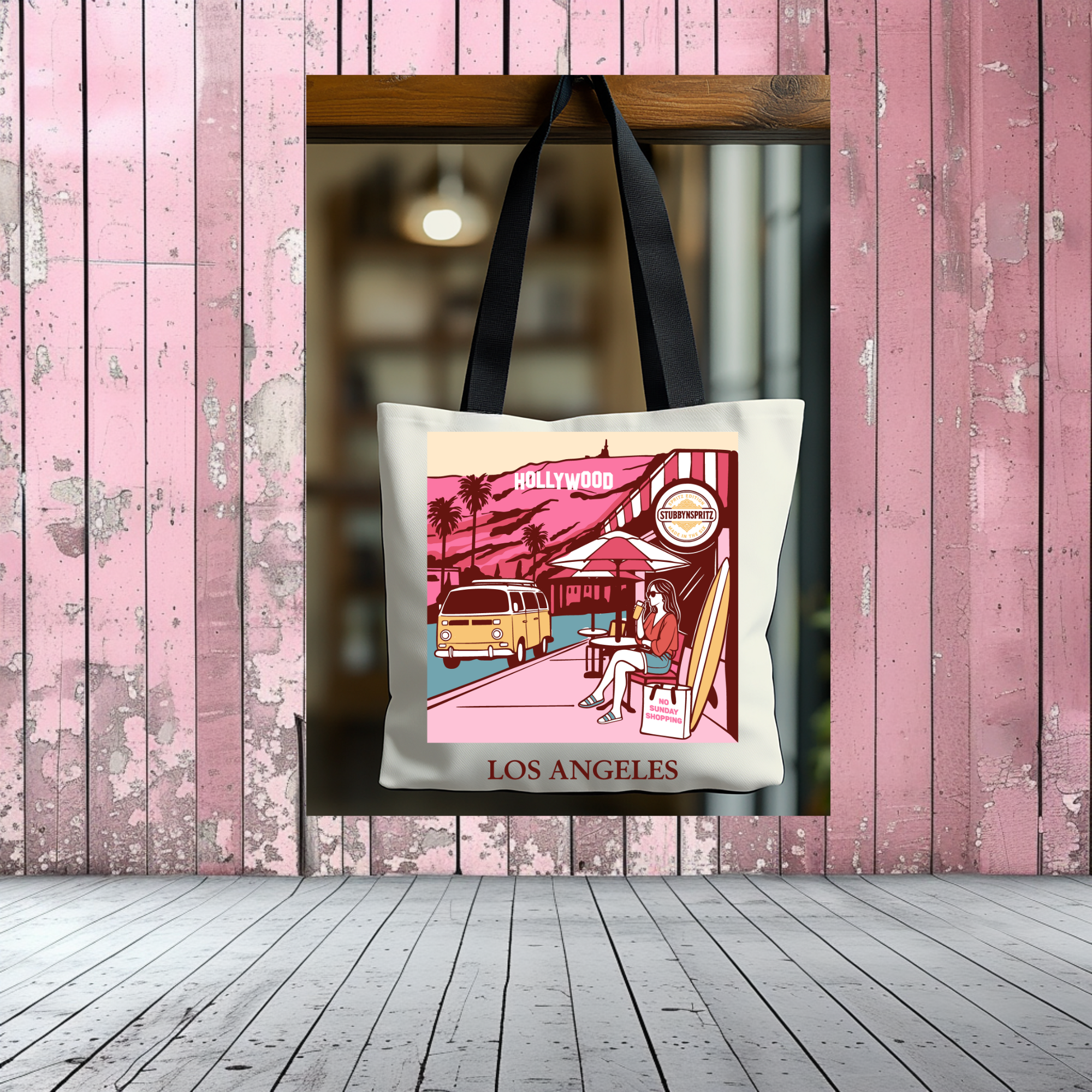 Los Angeles Hollywood Graphic Tote Bag Canvas Collection Limited Edition Premium Urban Craft