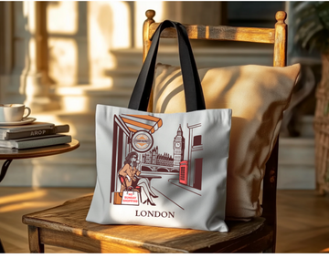 London Retro Tote Bag Premium Polyester Limited Edition
