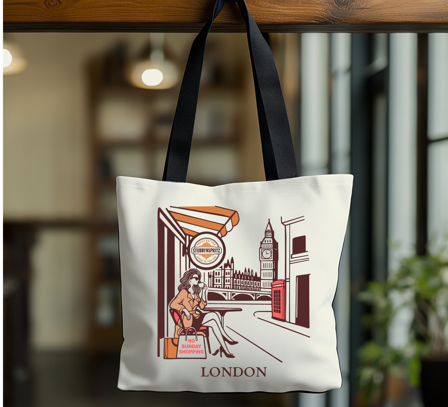 London Retro Tote Bag Premium Polyester Limited Edition