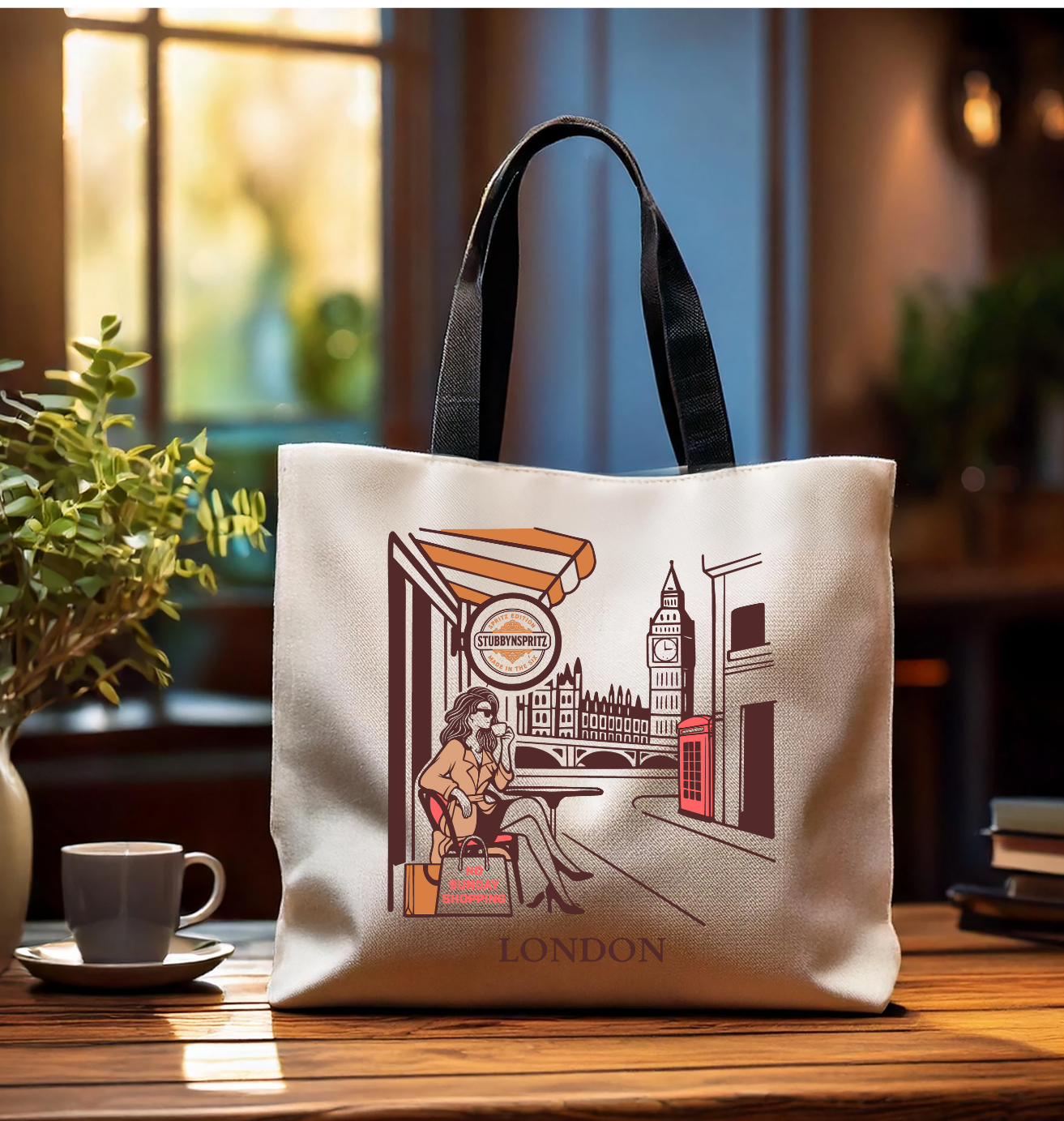London Retro Tote Bag Premium Polyester Limited Edition